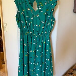 41 Hawthorn Green Ruffled Wrap Midi Dress